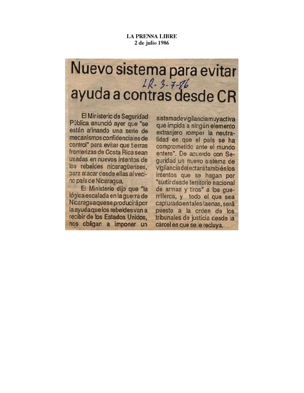 La Prensa Libre Nuevo sistema para evitar ayuda a contras desde Costa Rica.pdf