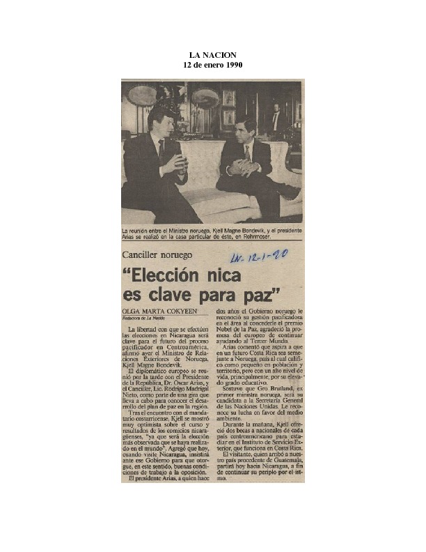 Canciller noruego Elección nica es clave para paz.pdf