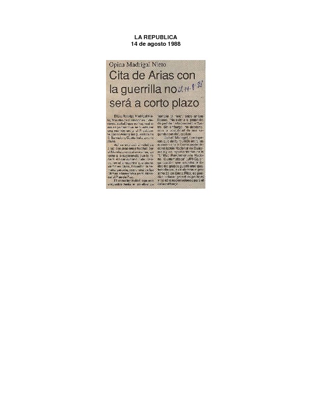 La República Cita de Arias con la guerrilla no será a corto plazo.pdf