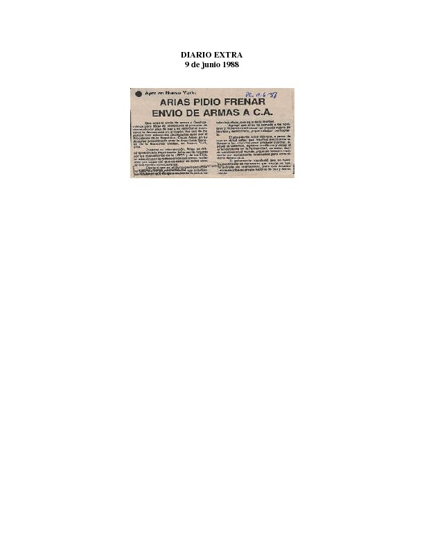Diario Extra Arias pidió frenar envío de armas a CA.pdf