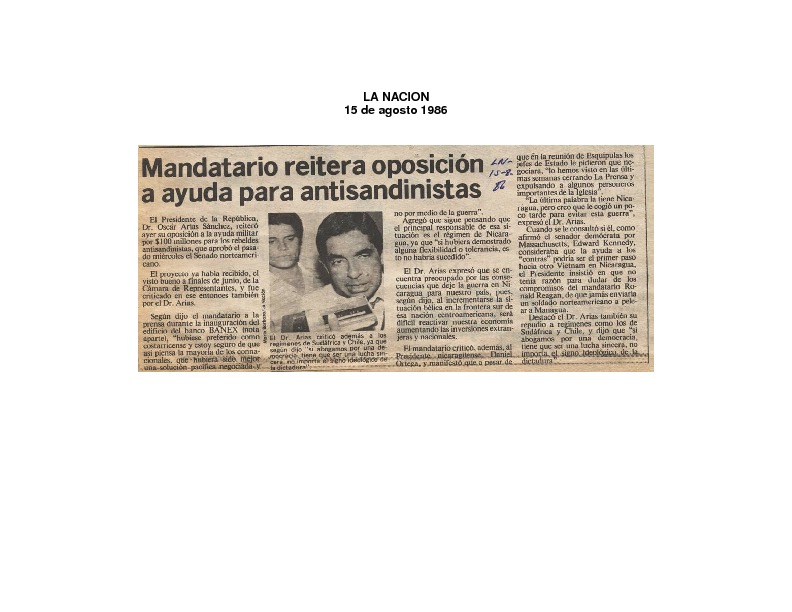 La Nación Mandatario reitera oposición a ayuda para antisandinistas.pdf