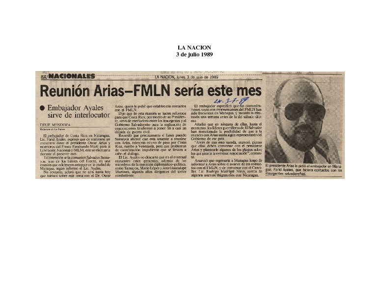 La Nación  Reunión Arias FMLN sería este mes.pdf
