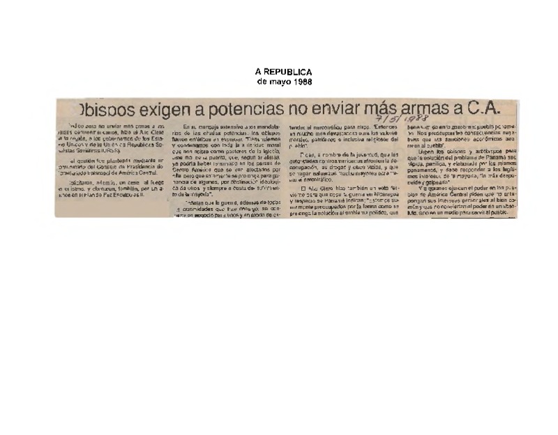 La República Obispos exigen a potencias no enviar mas armas a CA.pdf