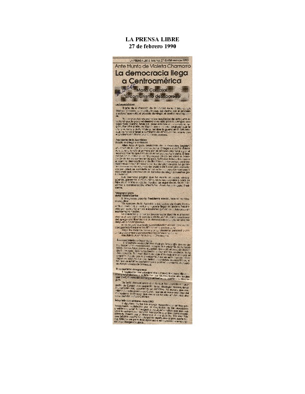Ante el triunfo de Violeta Chamorro La democracia llega a Centroamérica..pdf