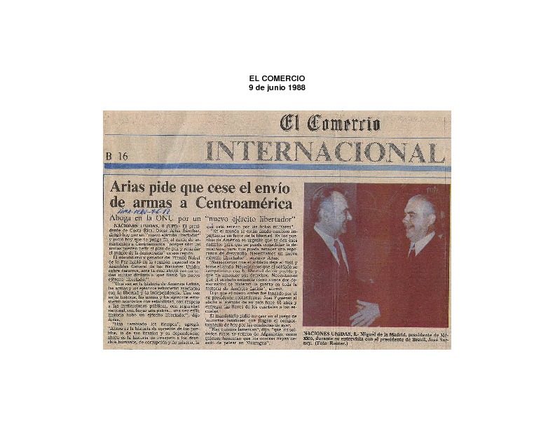 El Comercio Arias pide que cese el envío de armas a Centroamérica.pdf