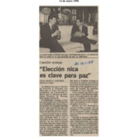 Canciller noruego Elección nica es clave para paz.pdf